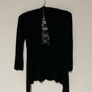 Woman’s Ambiace Apparel lightweight Cardigan with back lace panel.  Sz. Small